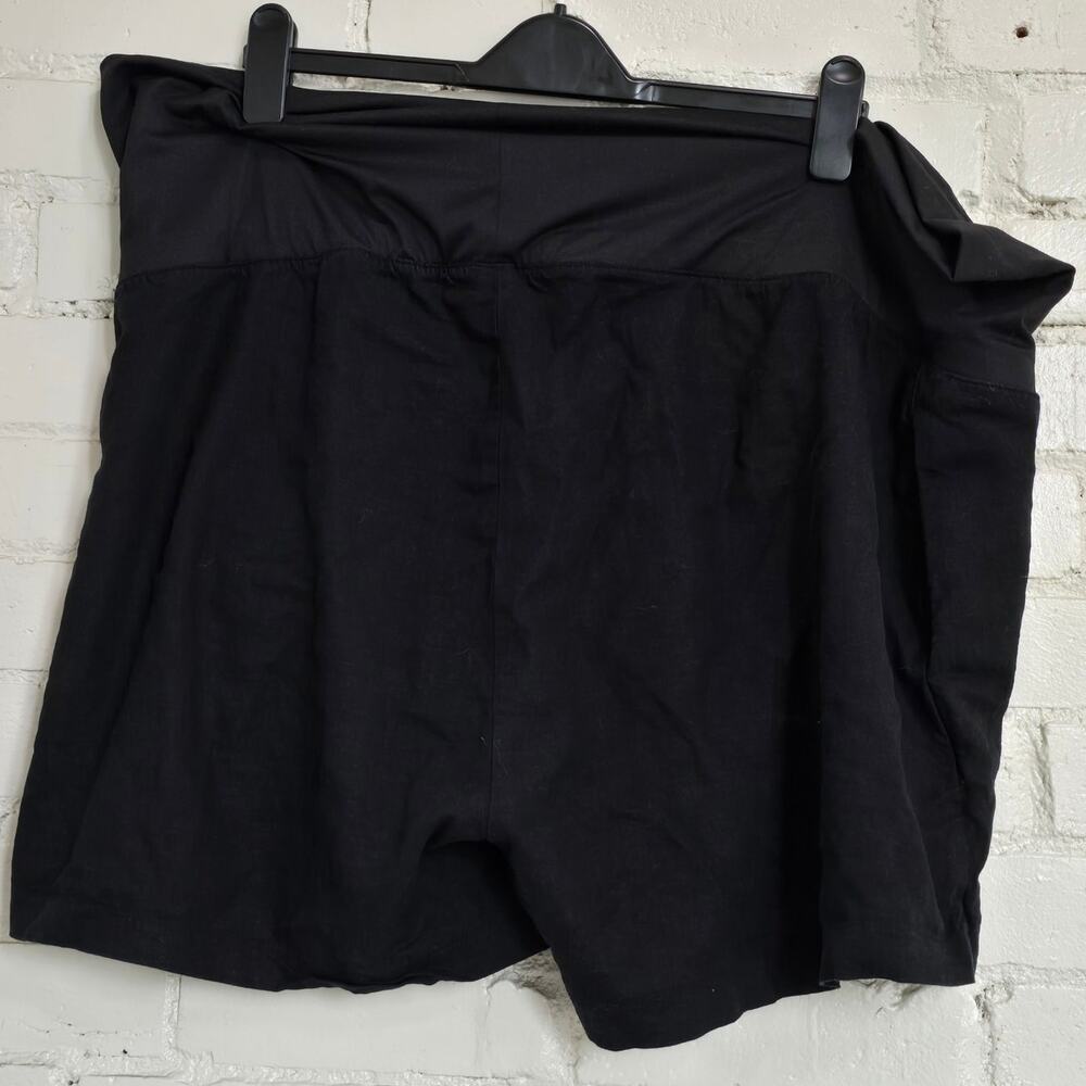 Old Navy Maternity XXL, Black Linen Blend Skort: Casual Minimalist Everyday Wear - Picture 2 of 11